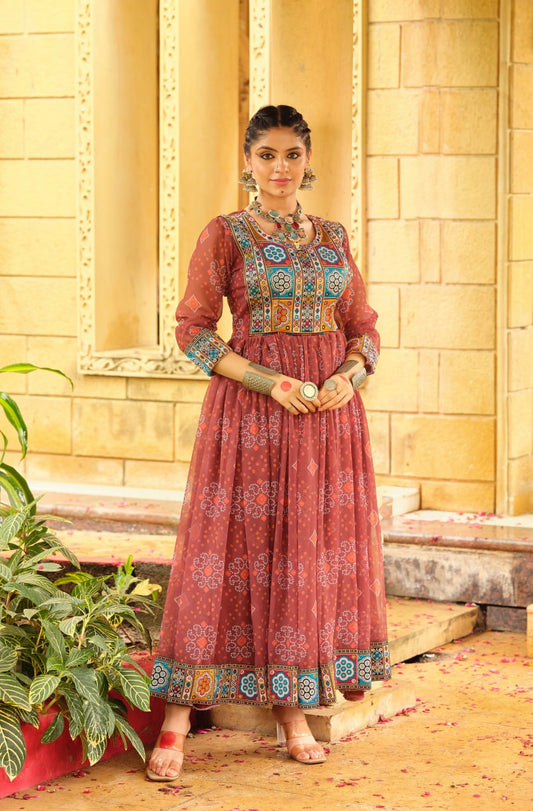 FAUX GEORGETTE FABRIC, GAMTHI JACQUARD WEAVING NACK AND LACE BORDER