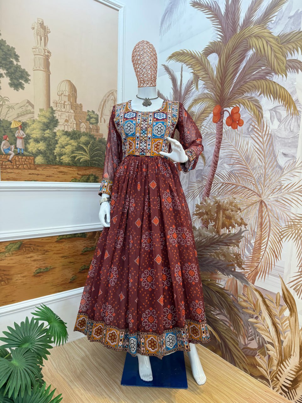 FAUX GEORGETTE FABRIC, GAMTHI JACQUARD WEAVING NACK AND LACE BORDER