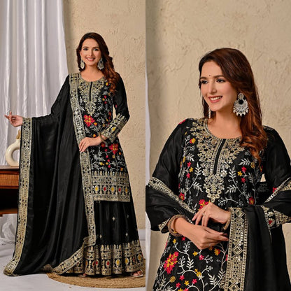 Designer Party Wear Look Top , Sharara Plazzo  and Dupatta