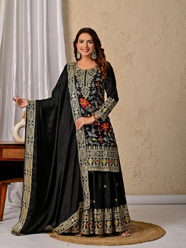 Designer Party Wear Look Top , Sharara Plazzo  and Dupatta