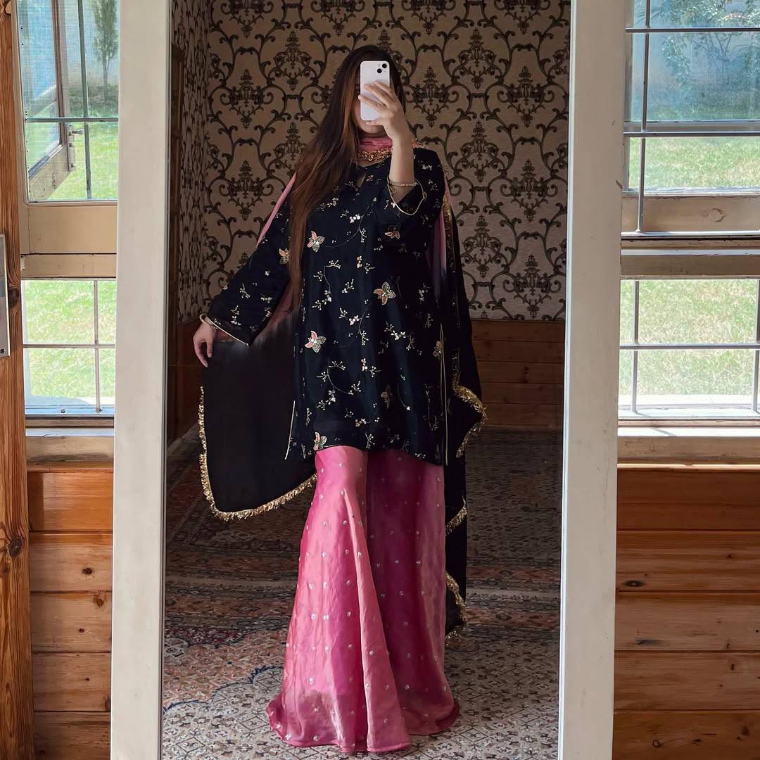 Designer Party Wear Look Top , Garara Plazzo and Dupatta