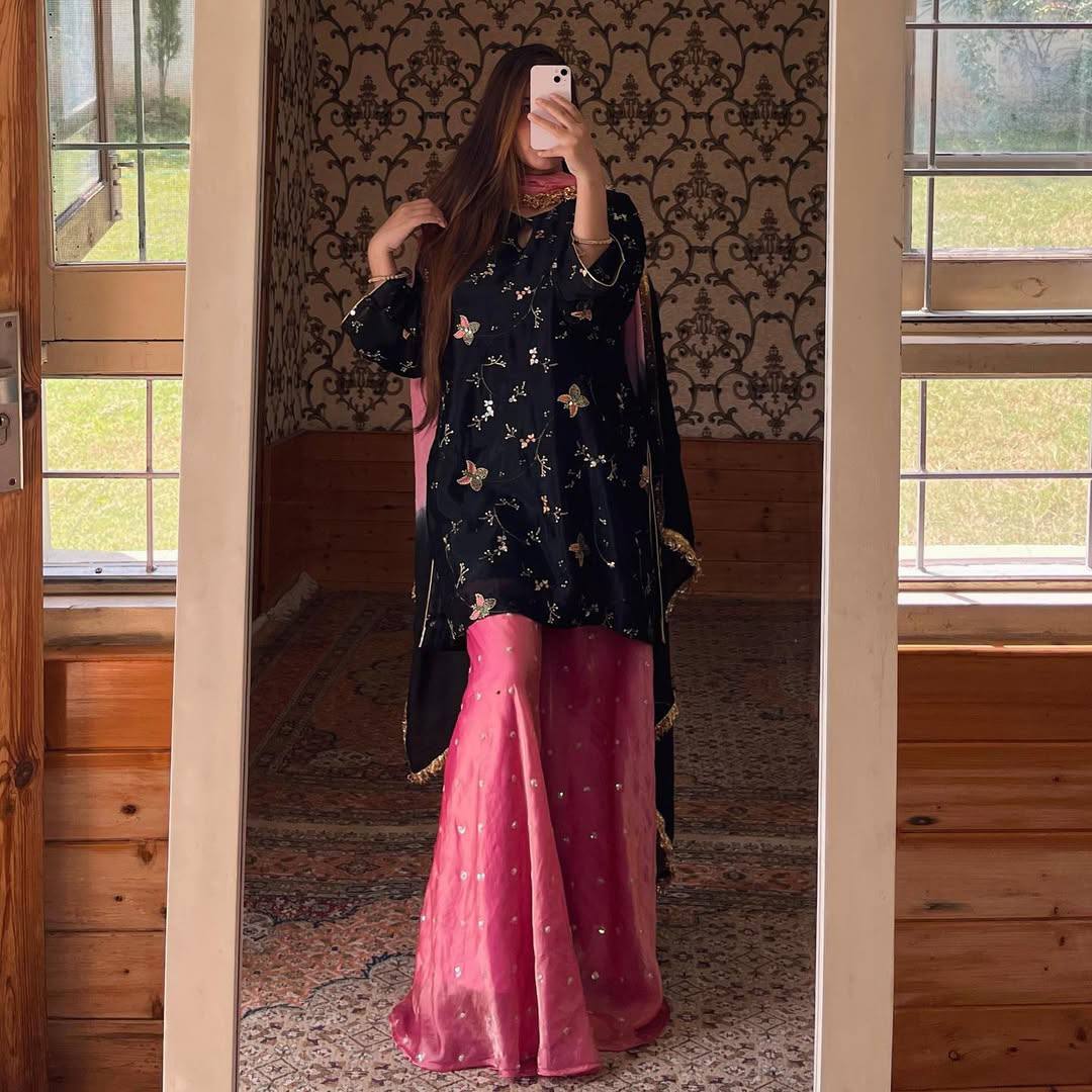 Designer Party Wear Look Top , Garara Plazzo and Dupatta