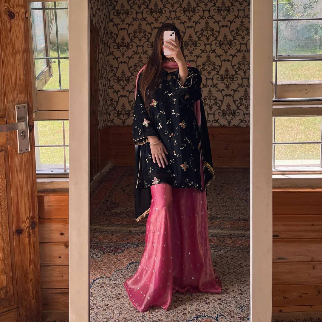 Designer Party Wear Look Top , Garara Plazzo and Dupatta