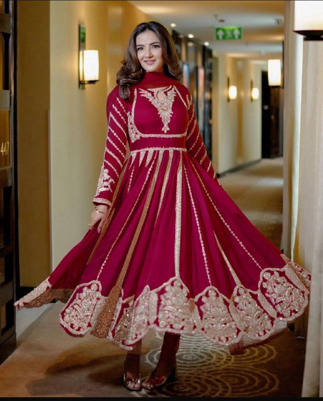 Designer Party Wear Look Full Heavy Embroidery Sequence Work Gown With Fully Stiched and Dupatta Ready to Wear Collection