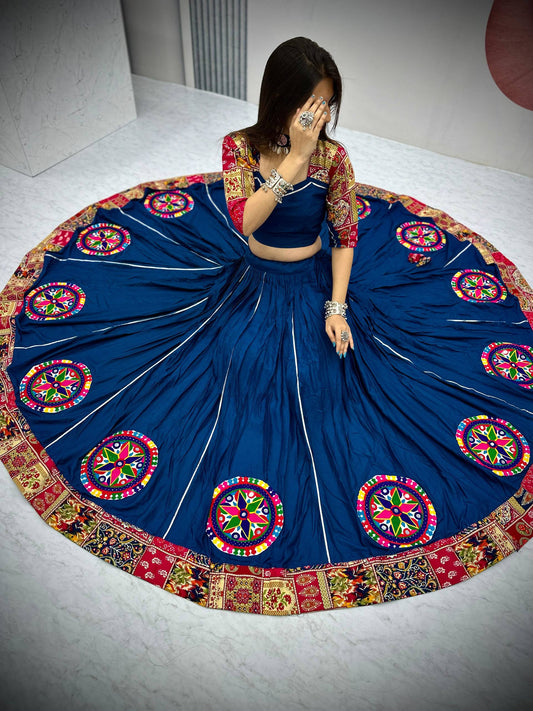 Navratri Special Pure Cotton Lehenga Choli with 6 Meter Big Flair