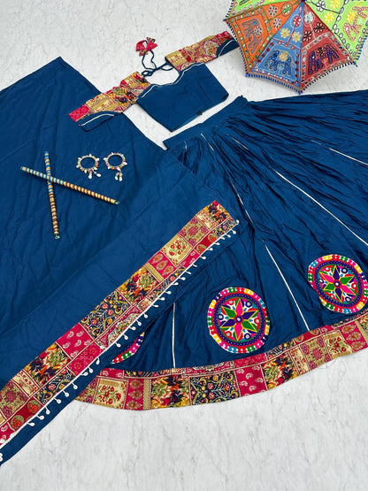 Navratri Special Pure Cotton Lehenga Choli with 6 Meter Big Flair