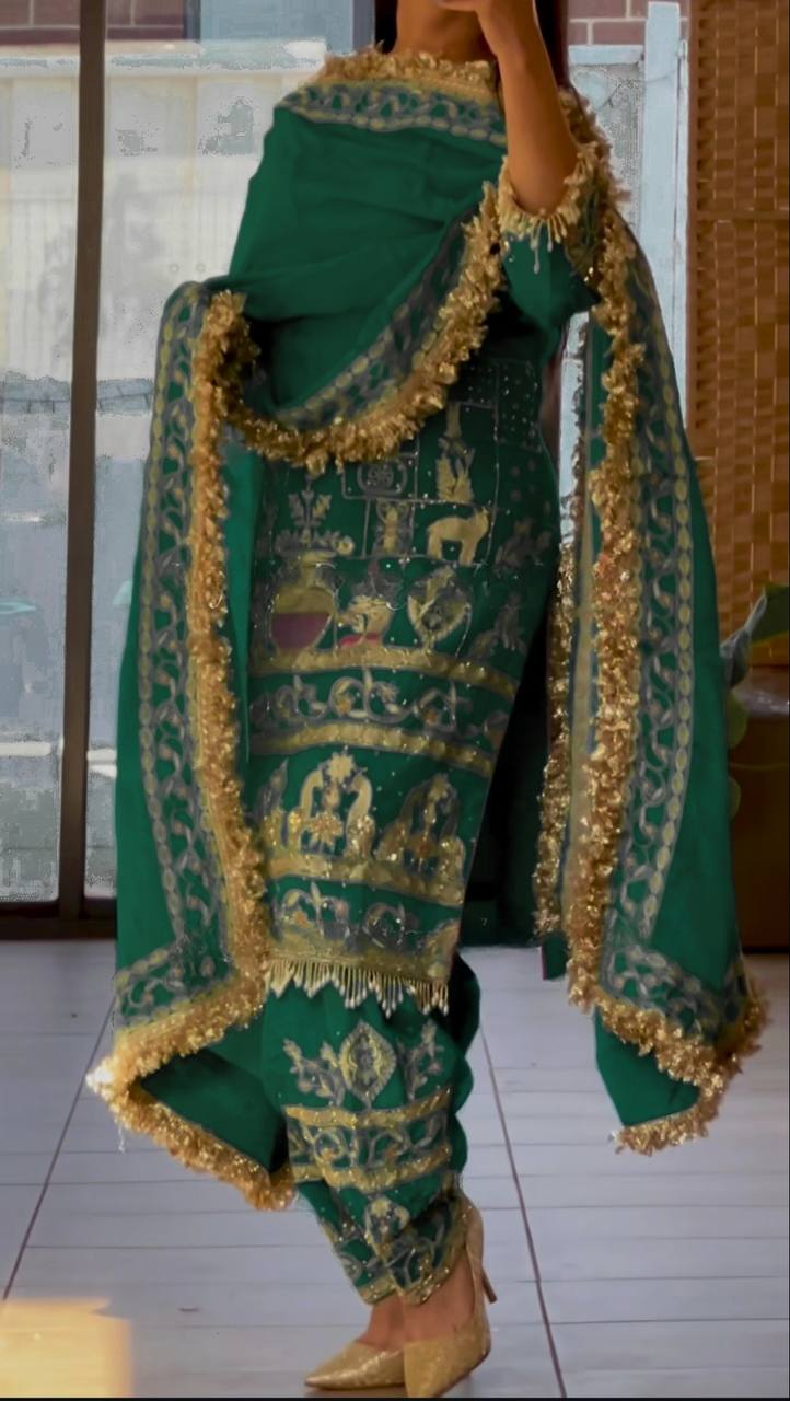 Designer Party Wear Look Top ,Dhoti Salwar and Dupatta