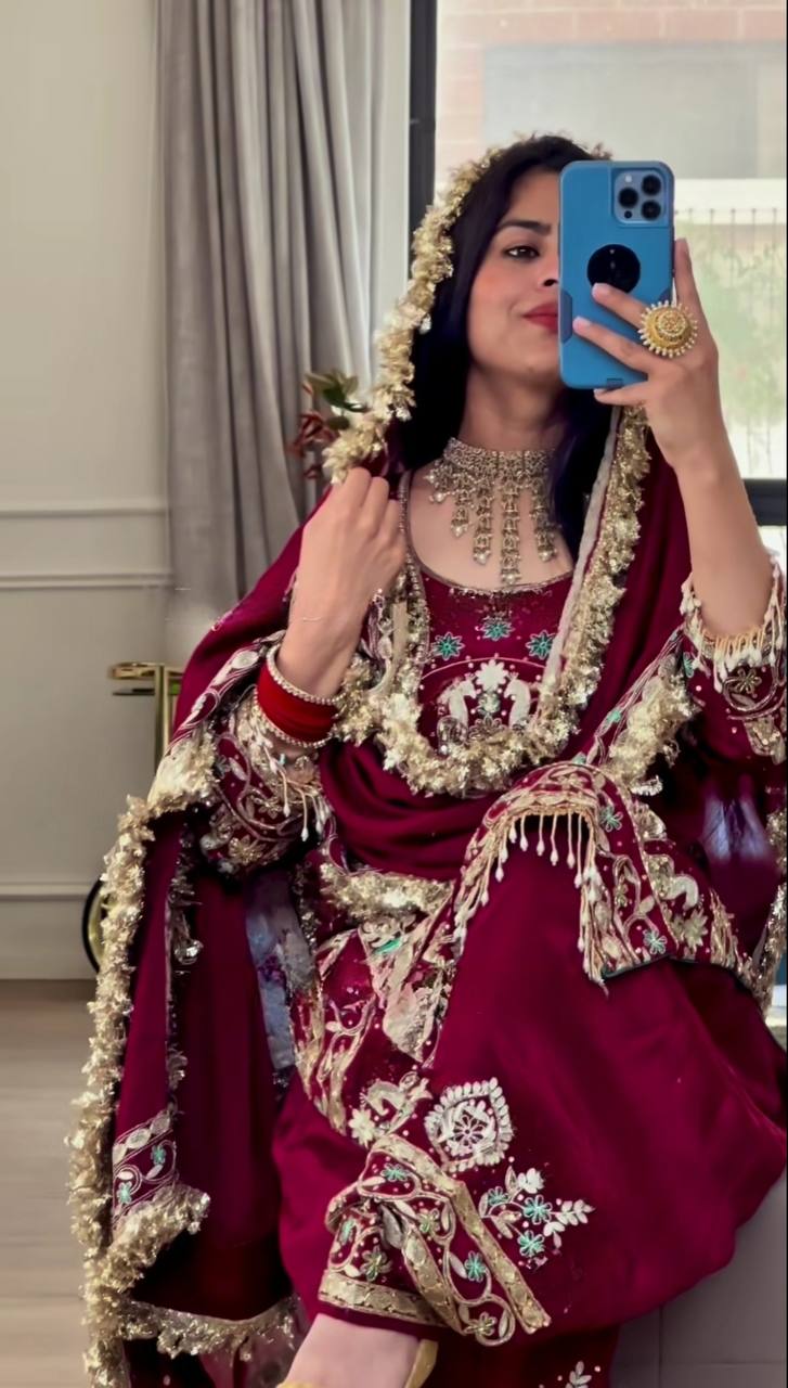 Designer Party Wear Look Top ,Dhoti Salwar and Dupatta