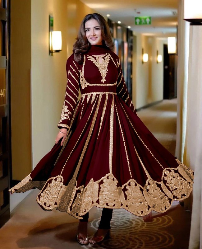 Designer Party Wear Look Full Heavy Embroidery Sequence Work Gown With Fully Stiched and Dupatta Ready to Wear Collection