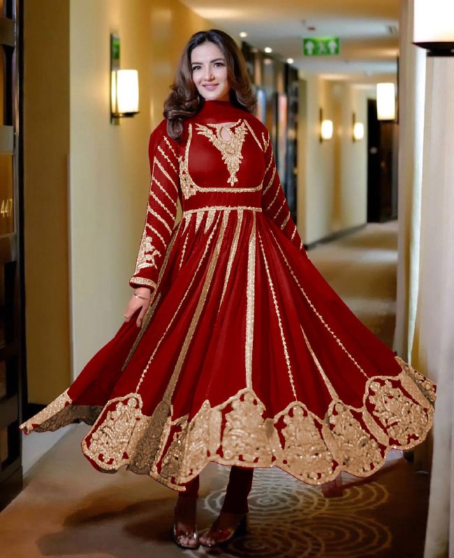 Designer Party Wear Look Full Heavy Embroidery Sequence Work Gown With Fully Stiched and Dupatta Ready to Wear Collection