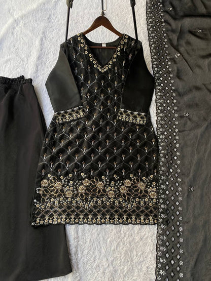 PLAZZO PAIR BEADS WITH SEQUENCE EMBROIDERY & CUT WORK
