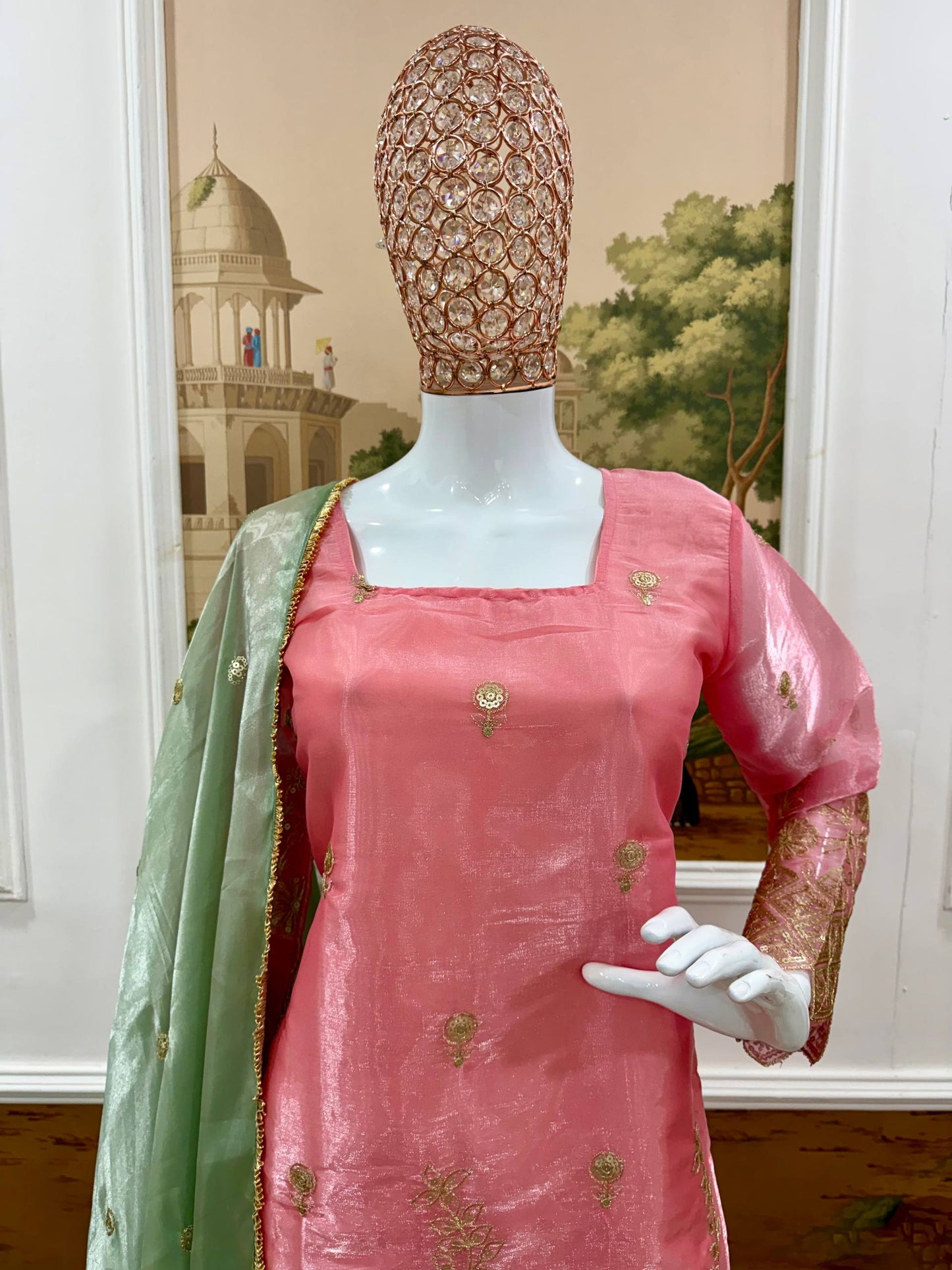 3 PIECES KURTI, PLAZZO & DUPATTA WITH EMBROIDERY WORK