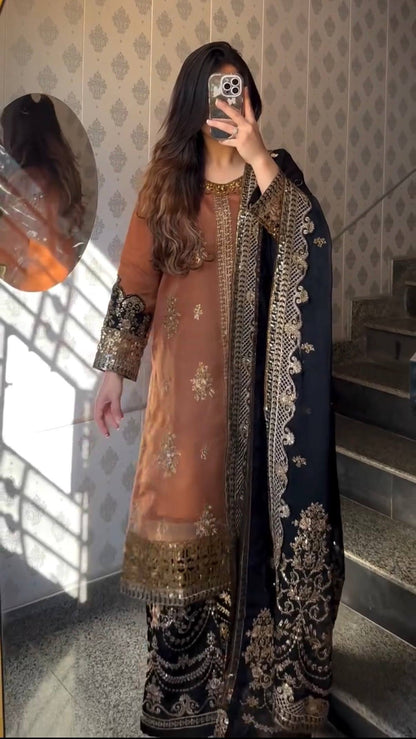 TWIL NET FABRIC✨KURTI, DUPATTA & PENT* *👗 THIS SET IS COMING WITH EMBROIDERY WORK & STYLIST PATTERN FOR EVERY FESTIVAL