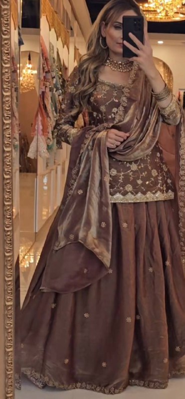 Top Lehenga  Heavy Fandy Silk With Sequence Fancy Border Work