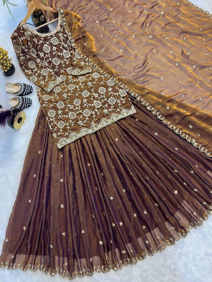 Top Lehenga  Heavy Fandy Silk With Sequence Fancy Border Work