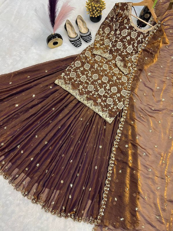 Top Lehenga  Heavy Fandy Silk With Sequence Fancy Border Work
