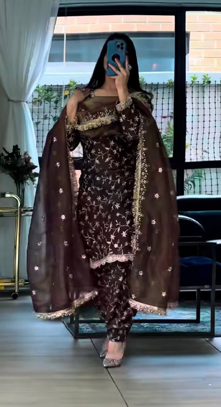 New Designer Party Wear Look Top ,Patiyala Suit and Dupatta