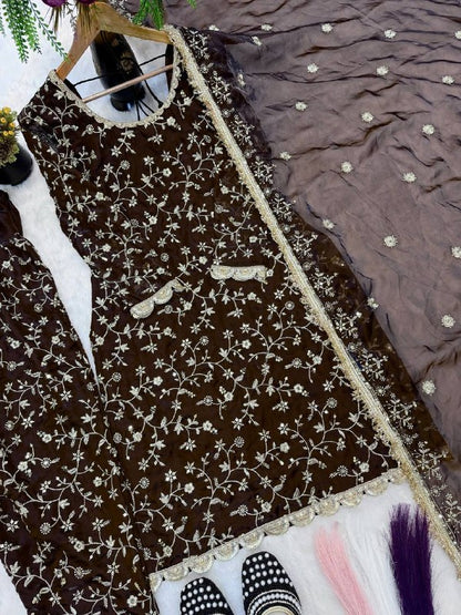 New Designer Party Wear Look Top ,Patiyala Suit and Dupatta