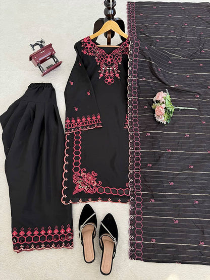 Step into effortless charm with our exclusive 3-piece set – crafted for comfort, stitched with grace