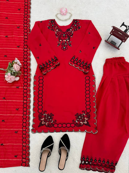 Step into effortless charm with our exclusive 3-piece set – crafted for comfort, stitched with grace