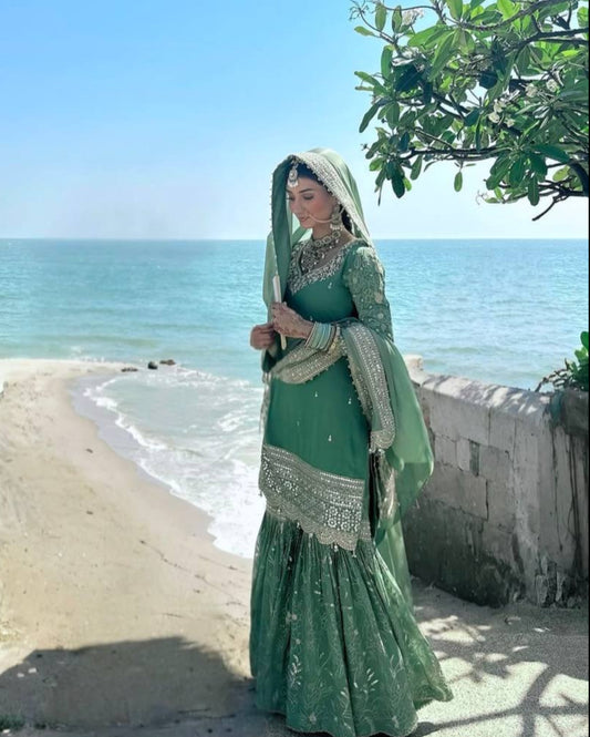 Top-Plazzo and Dupatta With Heavy Embroidery Work