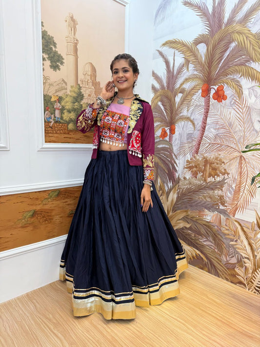 NAVRATI LEHENGA, BLOUSE & KOTI SET