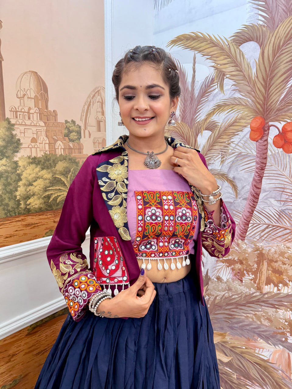NAVRATI LEHENGA, BLOUSE & KOTI SET