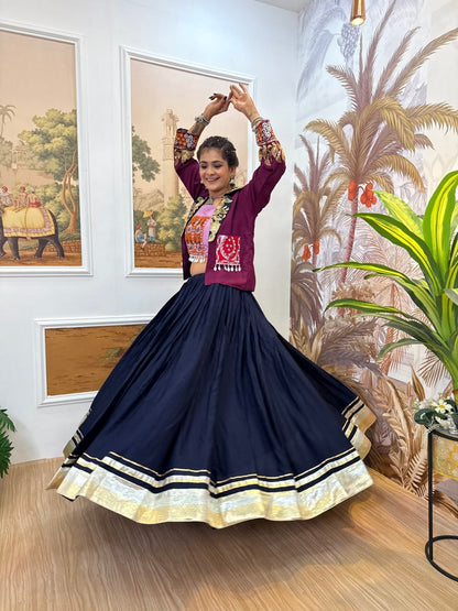 NAVRATI LEHENGA, BLOUSE & KOTI SET