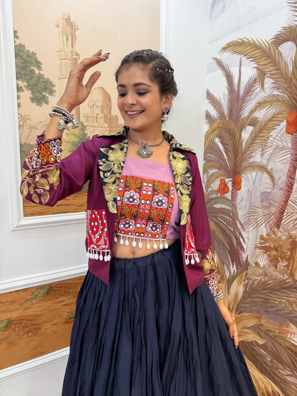 NAVRATI LEHENGA, BLOUSE & KOTI SET
