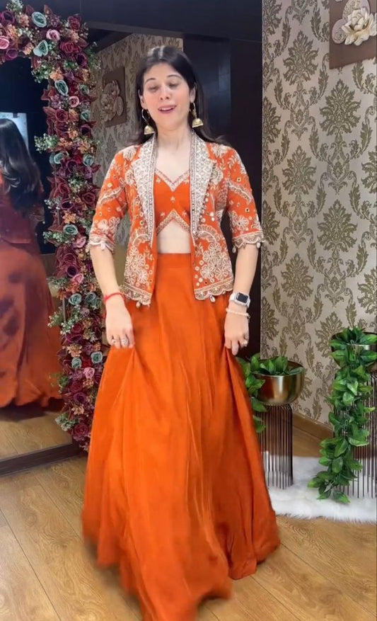 Party Wear Koti with Lehenga single available wholesale