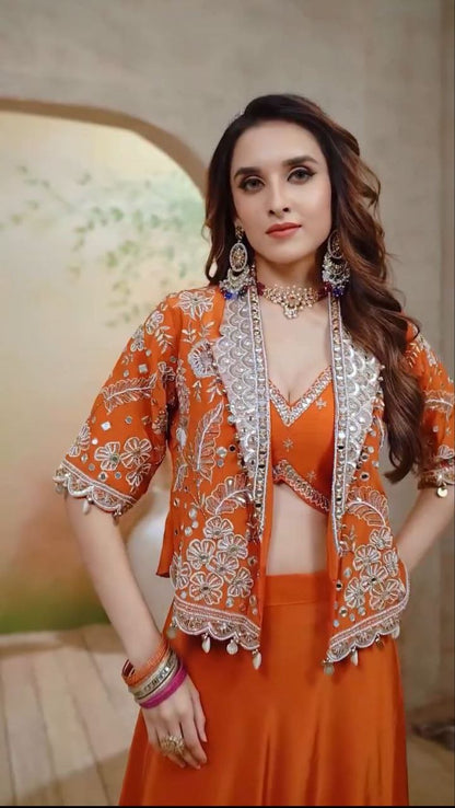 Trending Party Wear Koti with Lehenga