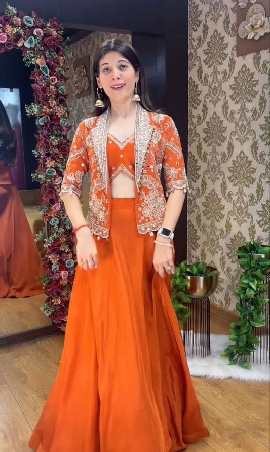Trending Party Wear Koti with Lehenga