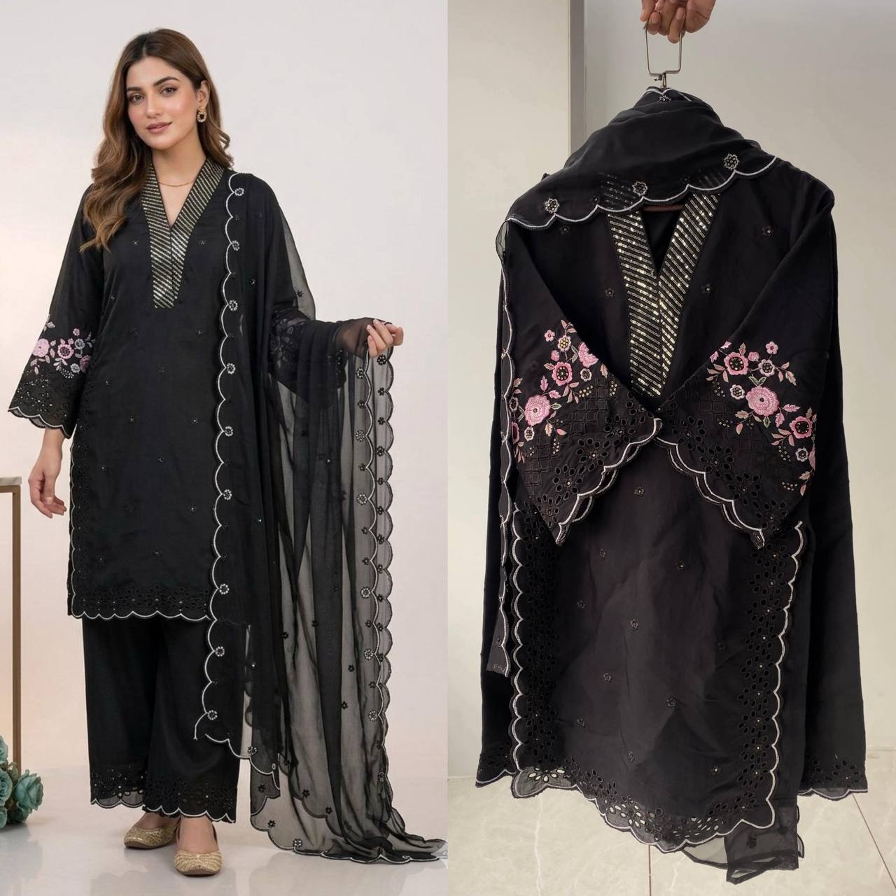 EID 🌙 WEAR OUR SEQUENCE EMBROIDERY WORKED TOP, PANT WITH DUPATTA