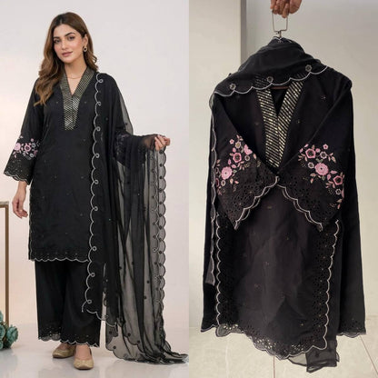 EID 🌙 WEAR OUR SEQUENCE EMBROIDERY WORKED TOP, PANT WITH DUPATTA