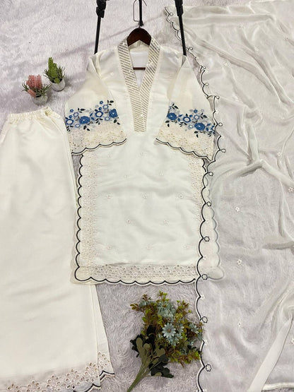 EID 🌙 WEAR OUR SEQUENCE EMBROIDERY WORKED TOP, PANT WITH DUPATTA