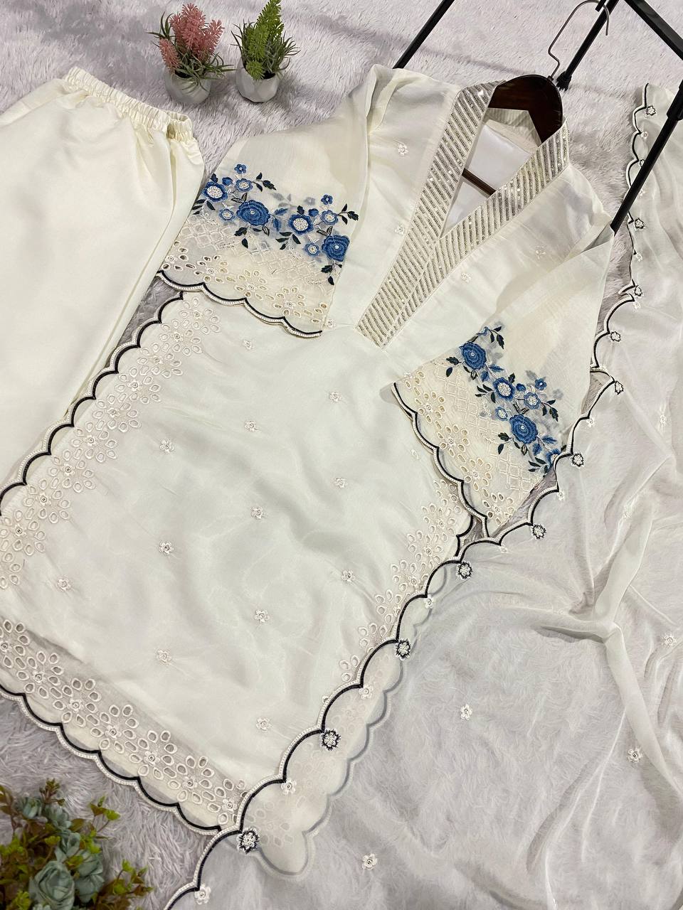 EID 🌙 WEAR OUR SEQUENCE EMBROIDERY WORKED TOP, PANT WITH DUPATTA