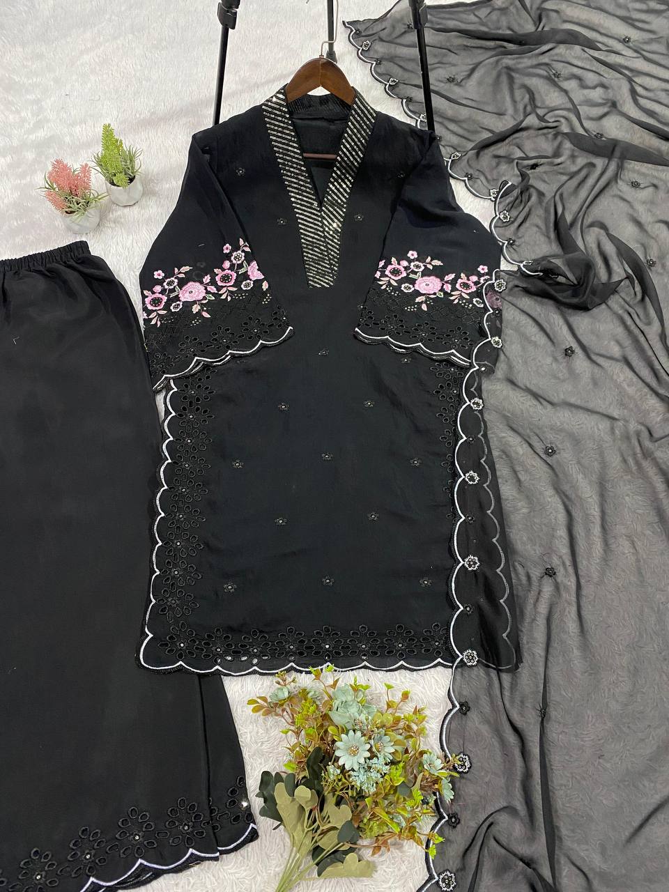 EID 🌙 WEAR OUR SEQUENCE EMBROIDERY WORKED TOP, PANT WITH DUPATTA
