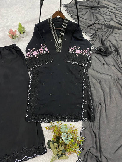 EID 🌙 WEAR OUR SEQUENCE EMBROIDERY WORKED TOP, PANT WITH DUPATTA