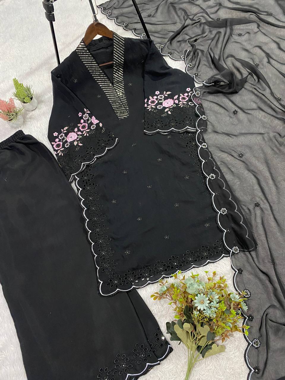 EID 🌙 WEAR OUR SEQUENCE EMBROIDERY WORKED TOP, PANT WITH DUPATTA