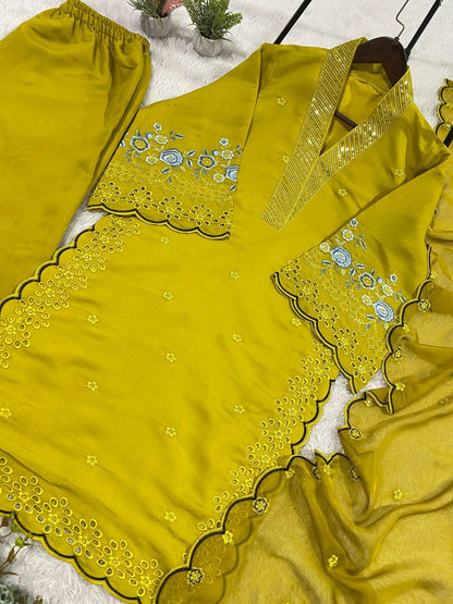 EID 🌙 WEAR OUR SEQUENCE EMBROIDERY WORKED TOP, PANT WITH DUPATTA