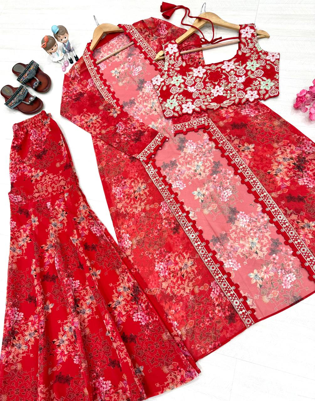 Bollywood Indo Western Koti Plazo & Blouse Collection