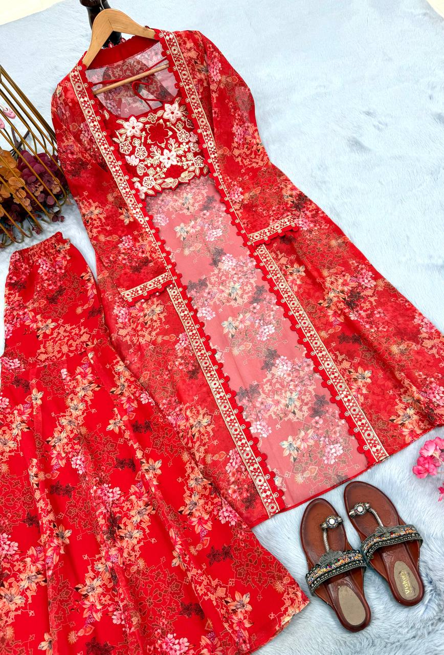 Bollywood Indo Western Koti Plazo & Blouse Collection
