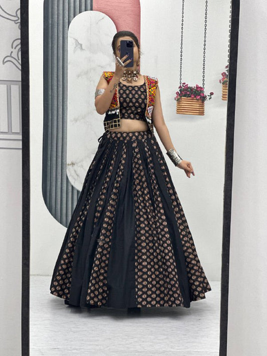 Navratri Special Lehenga Choli with 6 meter Big Flair With Jacket