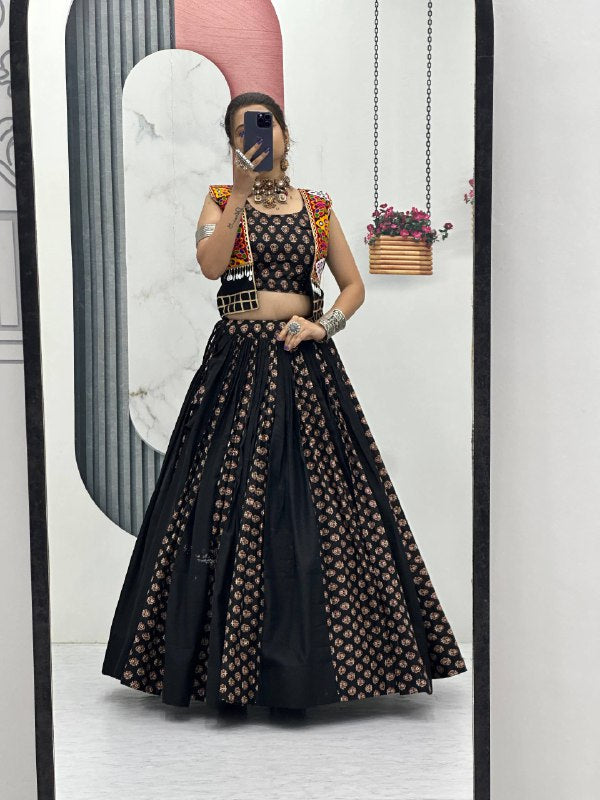 Navratri Special Lehenga Choli with 6 meter Big Flair With Jacket