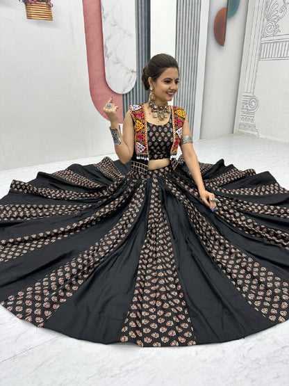 Navratri Special Lehenga Choli with 6 meter Big Flair With Jacket