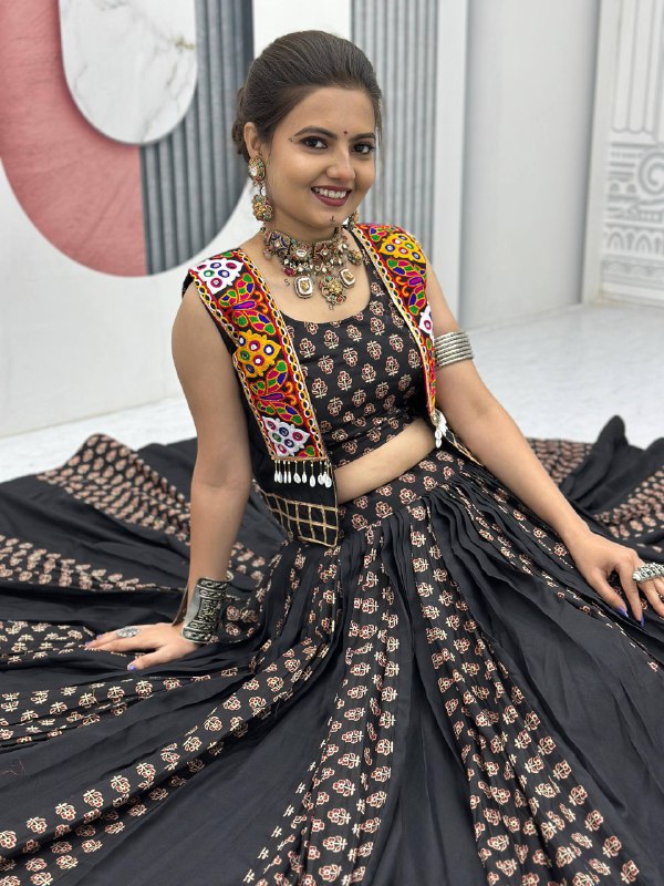 Navratri Special Lehenga Choli with 6 meter Big Flair With Jacket
