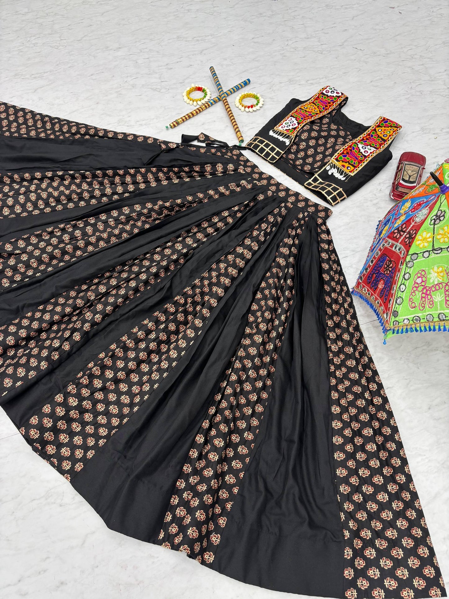 Navratri Special Lehenga Choli with 6 meter Big Flair With Jacket