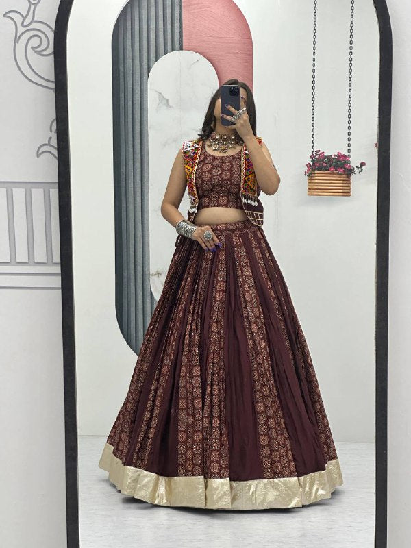 Navratri Special Lehenga Choli with 6 meter Big Flair With Jacket