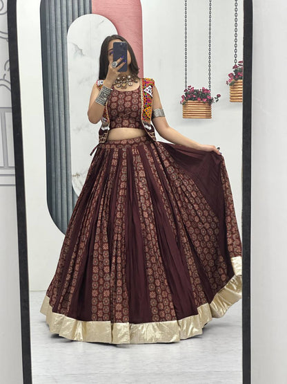 Navratri Special Lehenga Choli with 6 meter Big Flair With Jacket