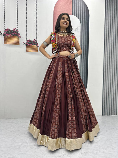 Navratri Special Lehenga Choli with 6 meter Big Flair With Jacket